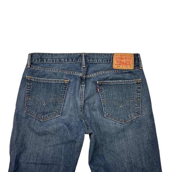 Levis 559 Jeans Mens 34x30 Blue Relaxed Fit Straight Leg Distressed 100% Cotton - Picture 3 of 11